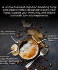 Lifeboost Cognition Adaptogenic Mushroom Coffee Great Tasting Organic Lions Mane and Chaga Medium Roast Nootropic Coffee Increase Energy Boost Focus and Immune Support 12 oz Bag Ground