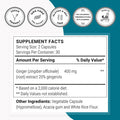 Supersmart Super Gingerols 400 mg Per Day Ginger Root Extract Standardised to 20 Gingerols Digestive Support Anti Inflammatory Supplement NonGMO Gluten Free 60 Vegetarian Capsules