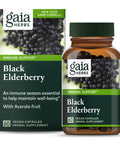 Gaia Herbs Black Elderberry - Daily Immune Support Supplement to Help Maintain Well-Being - with Black Elderberries and Acerola for Antioxidant Support - 60 Vegan Capsules (30-Day Supply)