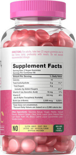 Carlyle Hair Skin and Nails Gummies | 180 Count | Fruit Flavor Gummy Vitamins | with Biotin | Non-GMO Gluten