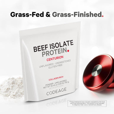 Codeage Grass-Fed Beef Isolate Protein Powder Supplement - 20 Amino Acids Collagen-Rich - Athletes & Sports - Unflavored Carnivore Protein Supplement BCAA & EAA Supplement - Gluten- - 26.45 oz
