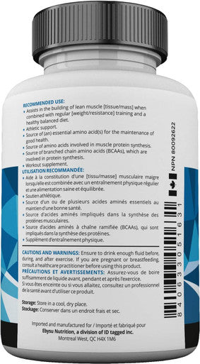 EBYSU BCAA Branched Chain Amino Acid Supplement 2:1:1 L-Leucine, L-Isoleucine, and L-Valine 120 Capsules