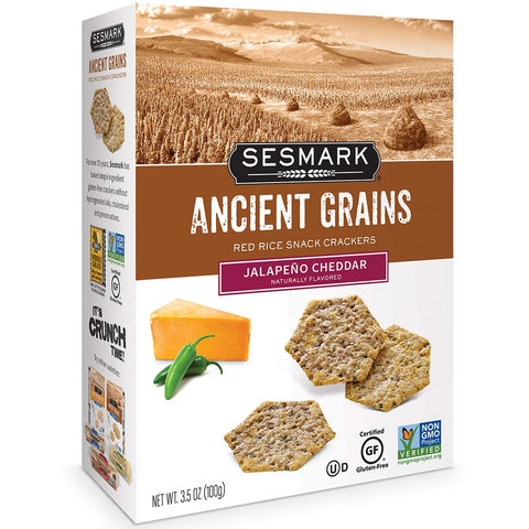 Sesmark Gluten Rice Crackers Ancient Grains With Sea Salt Non GMO Project Verified 3.5 Ounce (Pack of 6)