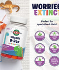 KAL Vitamin D-Rex Kids Gummies | Healthy Immune, Heart, Bone & Oral Support | Vegetarian, Gluten | 60 Ct