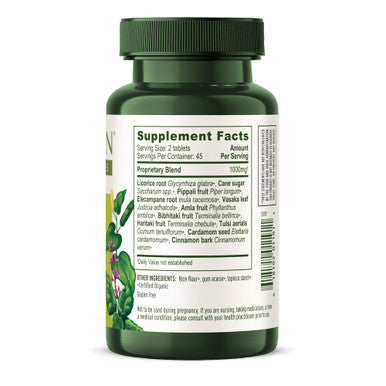 Banyan Botanicals Lung Formula Organic Respiratory Support For Lung Health Plant-Based Blend With Licorice, Tulsi Leaf, And Other Lung Health Herbs 90 Tablets
