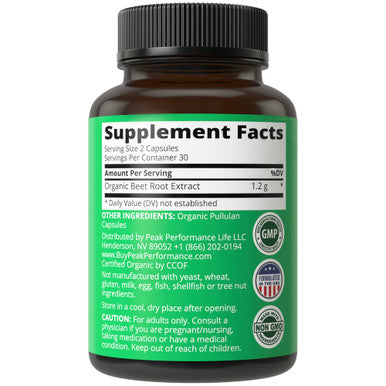 Usda Organic Beet Root Vegan Capsules. Beets Juice Powder Super Food Pills 1200 Mg. Nitric Oxide Energy Boosting Beetroot Extract