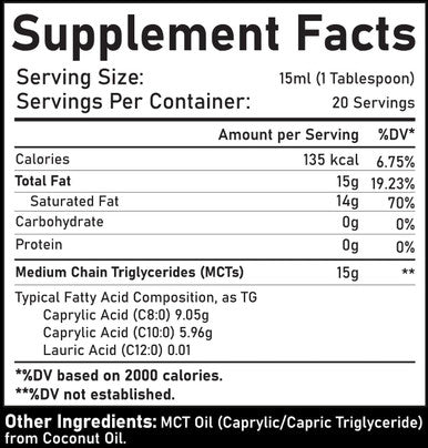 Nbl Natural NBL NATURAL Organic MCT Oil from Coconut (300ml) - Keto Fuel for Brain & Body - Unflavored Vegetarian Gluten & Dairy - Premium Coconut Oil for Mental Energy Support Dietary Supplement