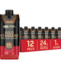 Optimum Nutrition Gold Standard Protein Shake 24G Protein Ready To Drink Protein Shake Gluten Free Vitamin C For Immune Support Chocolate 11 Fl Oz 12 Count