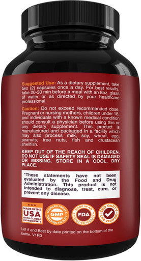 Nitric Oxide Support Pills Natural Workout Supplement and Exercise Enhancer Boost Energy Strength Recovery Muscle Builder Pure L Arginine and L Citrulline Amino Acid Capsules by Natures Craft