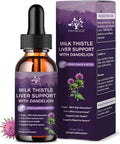 (2 Pack) Milk Thistle Liquid Drops Silymarin 1000Mg, Liver Supplement Detox & Cleanse With Dandelion & Artichoke, Milk Thistle Organic Extract For Support Repair Liver Health, Vegan, Non-Gmo, 1 Fl Oz