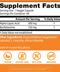 Doctor'S Best Benfotiamine Alpha Lipoic Acid (Ala) Nutritional Supplement - Support For Glycemic Balance & Metabolic Response Benfotiamine 150 Mg & Alpha-Lipoic Acid 300 Mg Capsules 60 Veg Caps