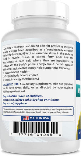 Best Naturals L-Carnitine Tartrate 500 mg 90 Tablets (90 Count (Pack of 3))