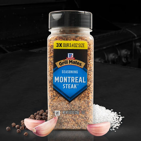 McCormick Grill Mates Seasoning, Montreal Steak, No MSG Added, Gluten Free, No Artificial Flavors, For Transforming Everyday Cuts of Meat and Vegetables into a Grilling Masterpiece, 11.62 oz