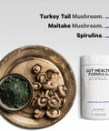Codeage Gut Health Supplements Vegan Formula - L Glutamine Zinc Turkey Tail Mushroom Powder Tonic Mushroom Maitake Micro Algae Mineral Licorice Root DGL - Probiotics Prebiotics - 180 Capsules