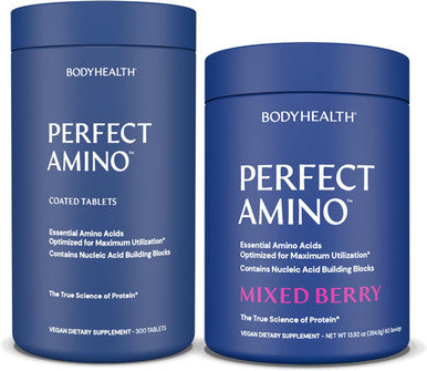 Bodyhealth Perfectamino (300 Ct) Easy To Swallow Coated Tablets And Mixed Berry (60 Serving) Powder