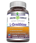 Amazing Formulas L-Ornithine 1500 Mg Per Serving Veggie Capsules Supplement | Non-Gmo | Gluten Free | Made In Usa (120 Count)
