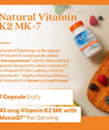 Doctor's Best Natural Vitamin K2 Mk-7 Capsule Supports Bone Health & Soft Tissue Elasticity 180 Ct