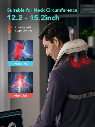 Skg Neck Massager For Pain Relief Deep Tissue, 6D Kneading Neck Massager Cordless Shiatsu Neck And Shoulder Massage With Heat Electric Massage Gifts For Men And Women