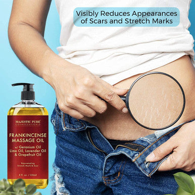 Majestic Pure Sore Muscle Massage Oil, Lavender Massage Oil & Frankincense Massage Oil Bundle 8 fl oz Each