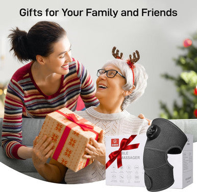 Gobok Cordless Knee Massager With Heat And Red LightKnee Brace For Arthritis Pain ReliefHeating Pad For Knee Shoulder Elbow For Women Men (Black)
