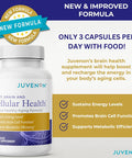 Juvenon Cellular Health Heart, Brain Supplement With Acetyl L-Carnitine And Biotin - Supports Nad+ Function, Energy Production, Mood, Revitalized Metabolism, Mental Focus & Clarity (90 Capsules)