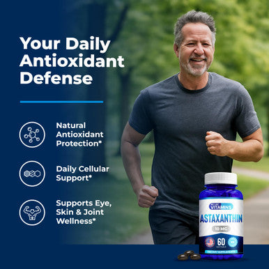 We Like Vitamins Astaxanthin 10Mg Softgel - Highly Potent Astaxanthin Supplements From Haematococcus Pluvialis - Improves Eye Joint Skin Health & Energy Levels - 60 Count 2 Month Supply