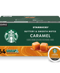 Starbucks K-Cup Coffee Pods, Caramel Naturally Flavored Coffee For Keurig Brewers, 100% Arabica, 1 Box (22 Pods)