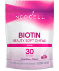 Neocell Biotin Beauty Soft Chews For Healthy Skin Hair Nails Energy Support Supplement Acai Berry Flavor Soft Chews 30 Count 1 Bag