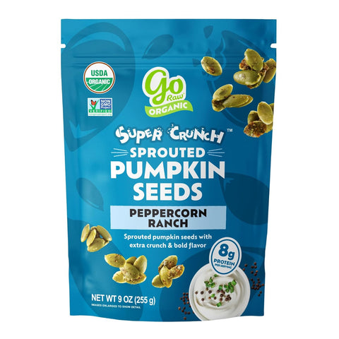 Go Raw Organic Sprouted Pumpkin Seeds - Sea Salted Pepita Snack | Keto, Non-GMO, Vegan, Gluten-Free, Kosher, Paleo, Protein-Packed Superfood, Healthy Vegan Snack for Adults and Kids, 14oz Bag