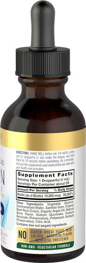 Carlyle Liquid Biotin 10000mcg | 2 oz | Extra Strength Drops | Vegetarian Non-GMO Gluten Supplement