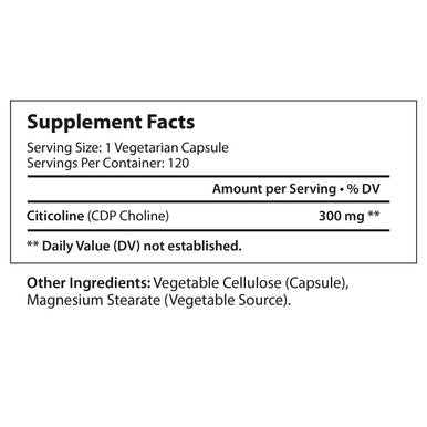 LongLifeNutri Citicoline Cdp Choline 300Mg - Brain Booster For Enhanced Focus & Clarity - 120 Veggie Capsules - Made In Usa