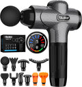 Toloco Massage Gun, Deep Tissue Back Massager With 10 Replacement Heads, Percussion Massage Guns For Athletes For Pain Relief, Super Quiet Electric Massager For Treatment, Relax, Carbon