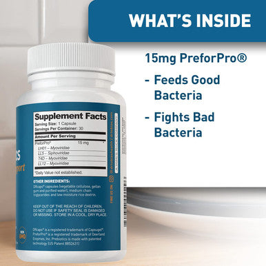 Dr. Tobias Prebiotics Helps Support Digestion Gut Health Boost Immune System Feed Good Probiotic Bacteria Vegan NonGMO Dietary Fiber Supplement 1 Daily 30 Capsules