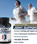 Premium Joint Support Supplement 180 Capsules 12 in 1 with Glucosamine Chondroitin MSM Turmeric Resveratrol Boswellia Serrata Black Pepper