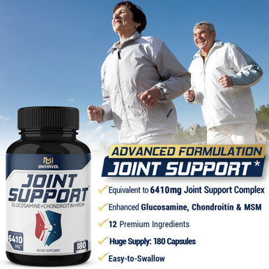 Premium Joint Support Supplement 180 Capsules 12 in 1 with Glucosamine Chondroitin MSM Turmeric Resveratrol Boswellia Serrata Black Pepper
