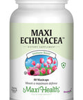 Maxi Health Echinacea - 4% Echinacosides Standardized Extract - Immune Boost - 60 Capsules - Kosher (QECH)
