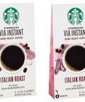 Starbucks VIA Instant Coffee, Dark Roast Coffee, Italian Roast, 100% Arabica, Single-Serve, 1 Box (50 Packets) | 100% Arabica instant coffee packets; Italian Roast dark roast; 1 box, 50 packets