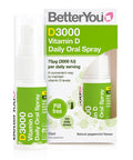 BetterYou Vitamin D3 Spray Liquid Immune Support Supplement, 3000 IU Strength per Single Spray, 0.507 Fl Ounce (100 Sprays), Peppermint Flavour