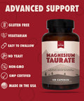 Natural Rhythm Magnesium Taurate, High Absorption Taurate, 750mg (150mg of Elemental Magnesium) 120 Capsules