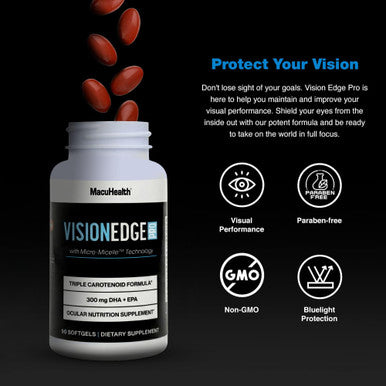 Macuhealth Vision Edge Pro Eye Supplement For Athletes Formula With Lutein 90 Softgels