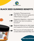 Amazing Herbs Organic Black Seed Oil Gummies - 500Mg Per Serving, Cold Pressed Black Cumin Seed, Made With Nigella Sativa, Helps Boost Immunity, Supports Healthy Digestion - Orange Flavor 60 Count