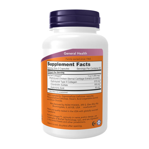 Now Foods Supplements Biocell Collagen Hydrolyzed Type Ii Clinically Validated 120 Veg Capsules