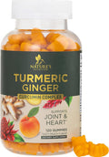 Nature'S Nutrition Turmeric Curcumin and Ginger Gummies with Black Pepper Extract High Absorption Potent 95% Curcuminoids Turmeric Curcumin Supplement Nature's Tumeric Curcuma Gummy Pills Joint Support - 120 Gummies