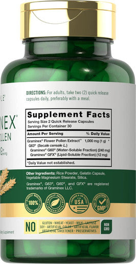 Carlyle Graminex Flower Pollen Extract | 1000 mg | 60 Capsules | Non-GMO & Gluten