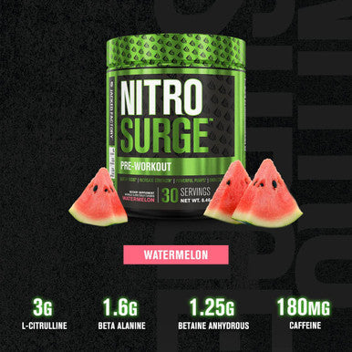 Nitrosurge PreWorkout Pumpsurge CaffeineFree PreWorkout Morning Night Bundle for Increased Focus Stamina Endless Energy Powerful Pumps Watermelon Flavor