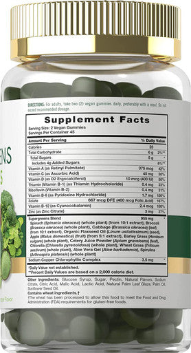 Carlyle Super Greens Gummies | 90 Count | Vegan, Non-GMO and Gluten Free Supplement