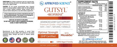 Approved ScienceGutsyl Leaky Gut Supplement Protect GI Tract with Aloe Vera Marshmallow Root Licorice and Slippery Elm Contains Prebiotic and BioPerine 3 Month Supply 100 Vegan