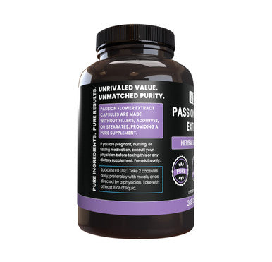 PURE ORIGINAL INGREDIENTS Passion Flower Extract (365 Capsules) No Magnesium Or Rice Fillers, Always Pure, Lab Verified