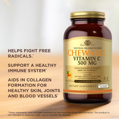 Solgar Chewable Vitamin C 500 Mg Orange Flavor - 90 Tablets Pack Of 2 - Antioxidant & Immune Support - Non-Gmo Vegan Gluten Free Kosher - 180 Total Servings