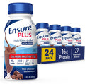 Ensure High Protein Nutritional Shake With Fiber & Plus Nutrition Shake With Fiber 16 Grams Of Protein Meal Replacement Liquid Milk Chocolate Gluten Free 8 Fl Oz (Pack Of 24)